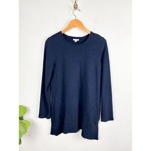 J. Jill Pure Jill Navy Blue Plush Cotton Tunic Sweater Top Sz S